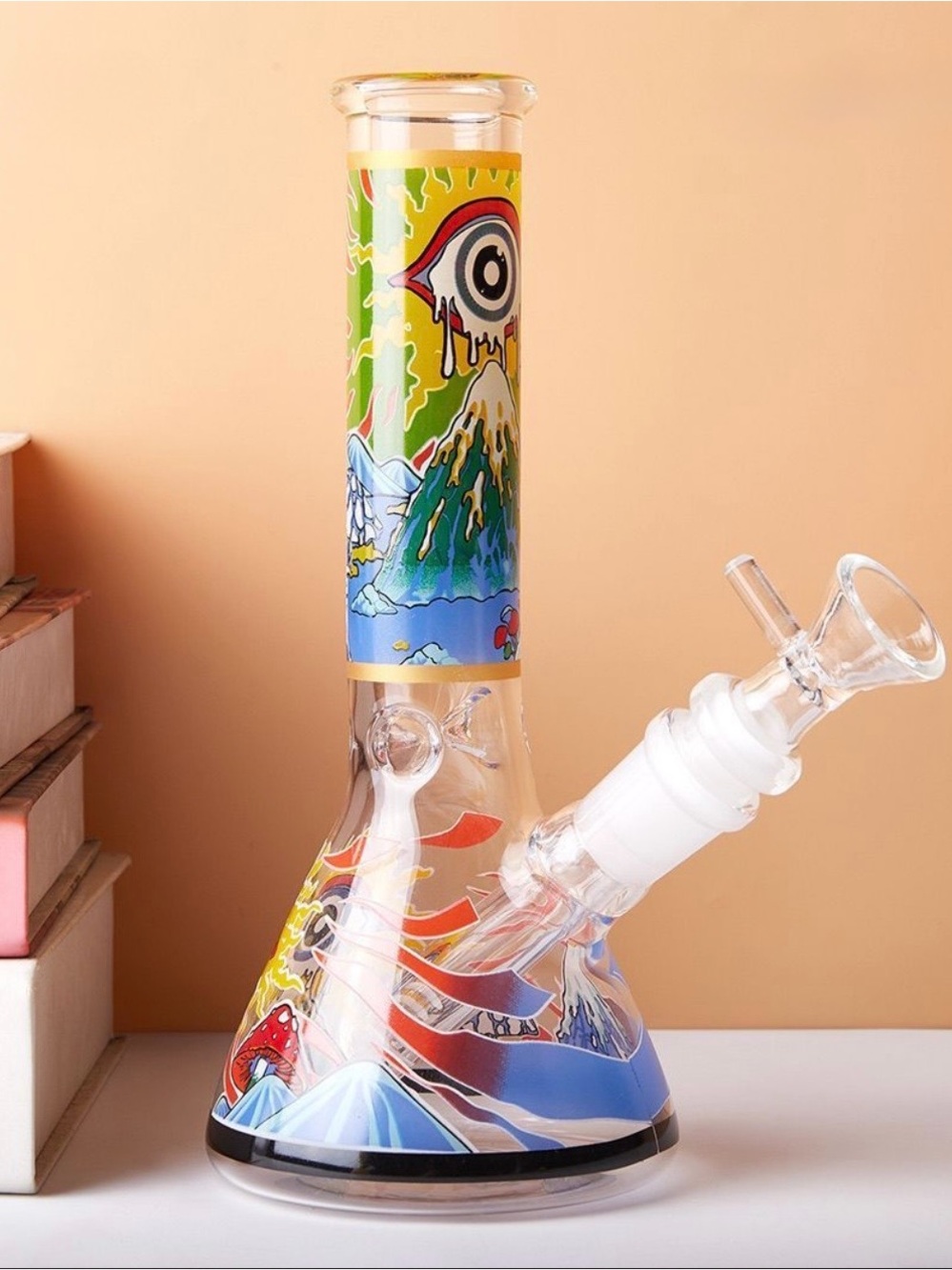 Vibrant Multi-Color Glass Home Art Beaker